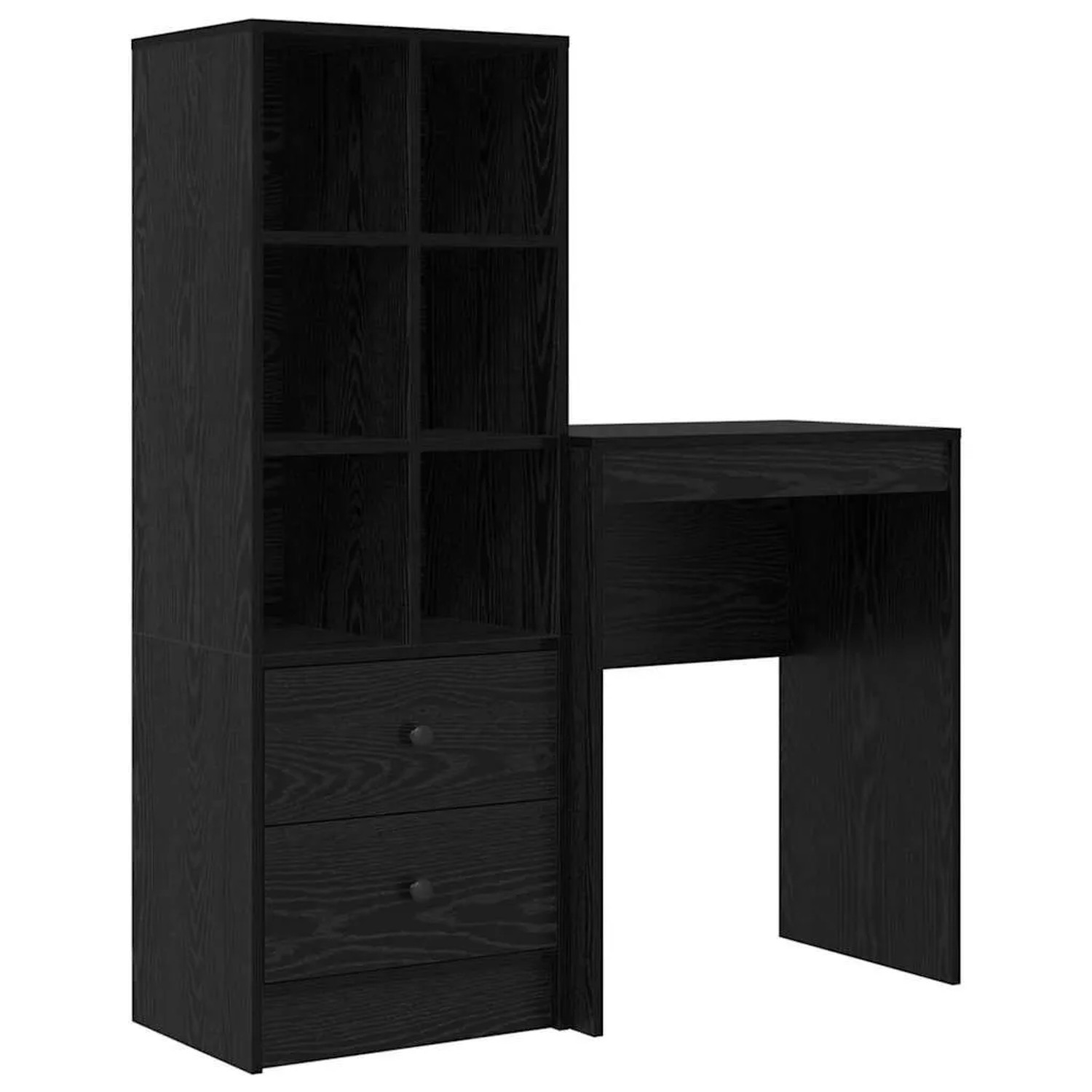 vidaXL Schreibtisch mit Schubladen 2-Tlg Schwarz Eichen-Optik 3337298 günstig online kaufen