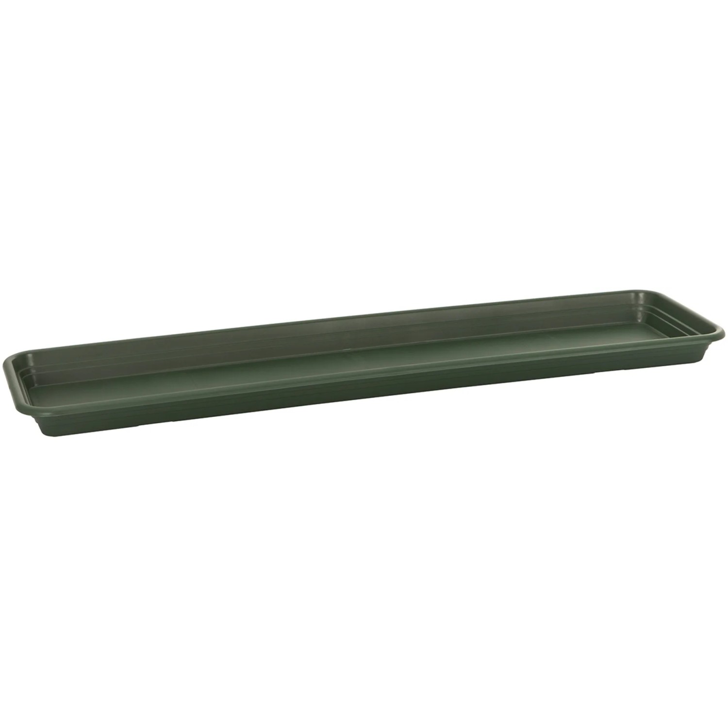 Dunkelgrüner Florus Pflanzkasten-Untersetzer Universal, 60 cm, aus Kunststoff.