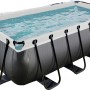 Exit Black Leather Pool 400x200 cm mit Sandfilterpumpe und Abdeckung.