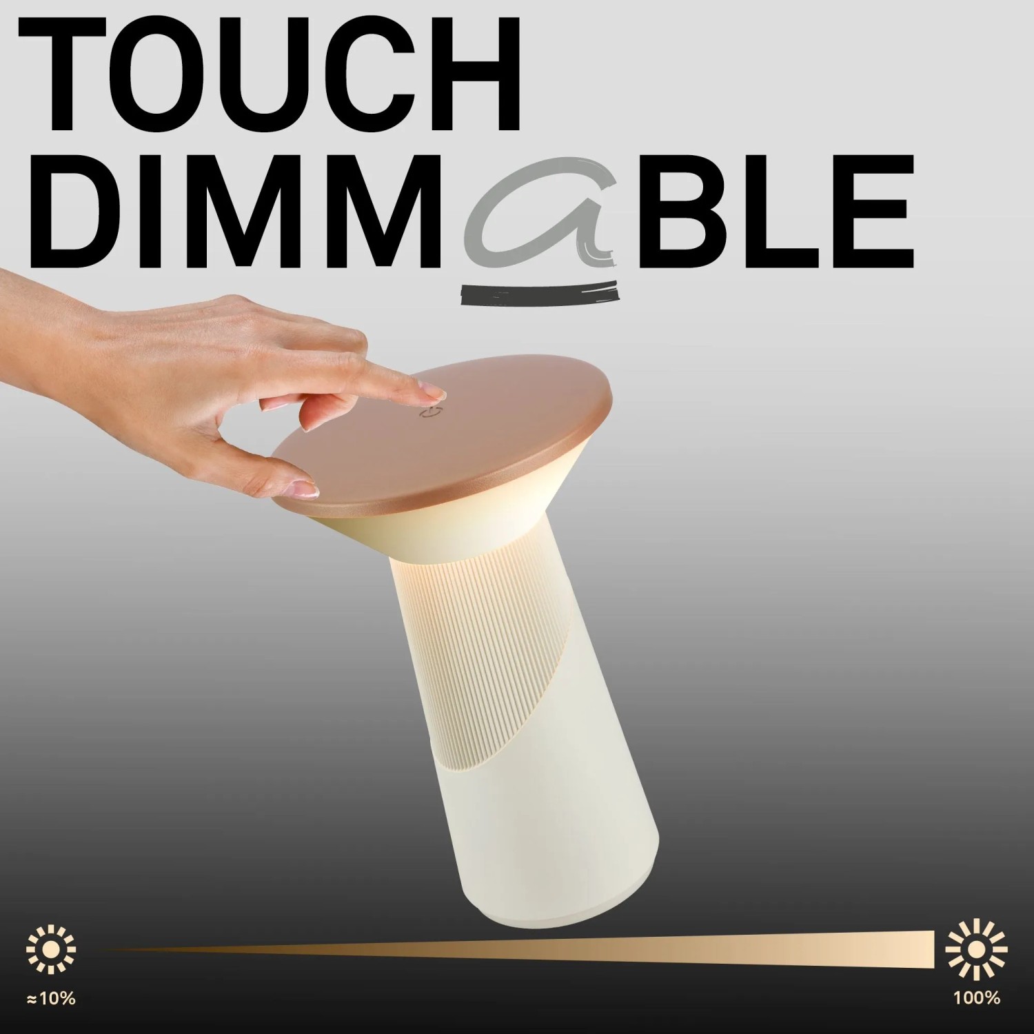 Brilo Akku Tischleuchte Pilia Dimmbar Touch Coffee_3