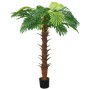 Künstliche Cycas Palme, 160 cm hoch, grüne Blätter im schwarzen Topf für Innenräume.