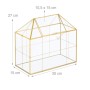 Relaxdays Pflanzenterrarium Glas Gold Mit Dachfenster 27 x 30 x 15 cm 1,9 kg_4