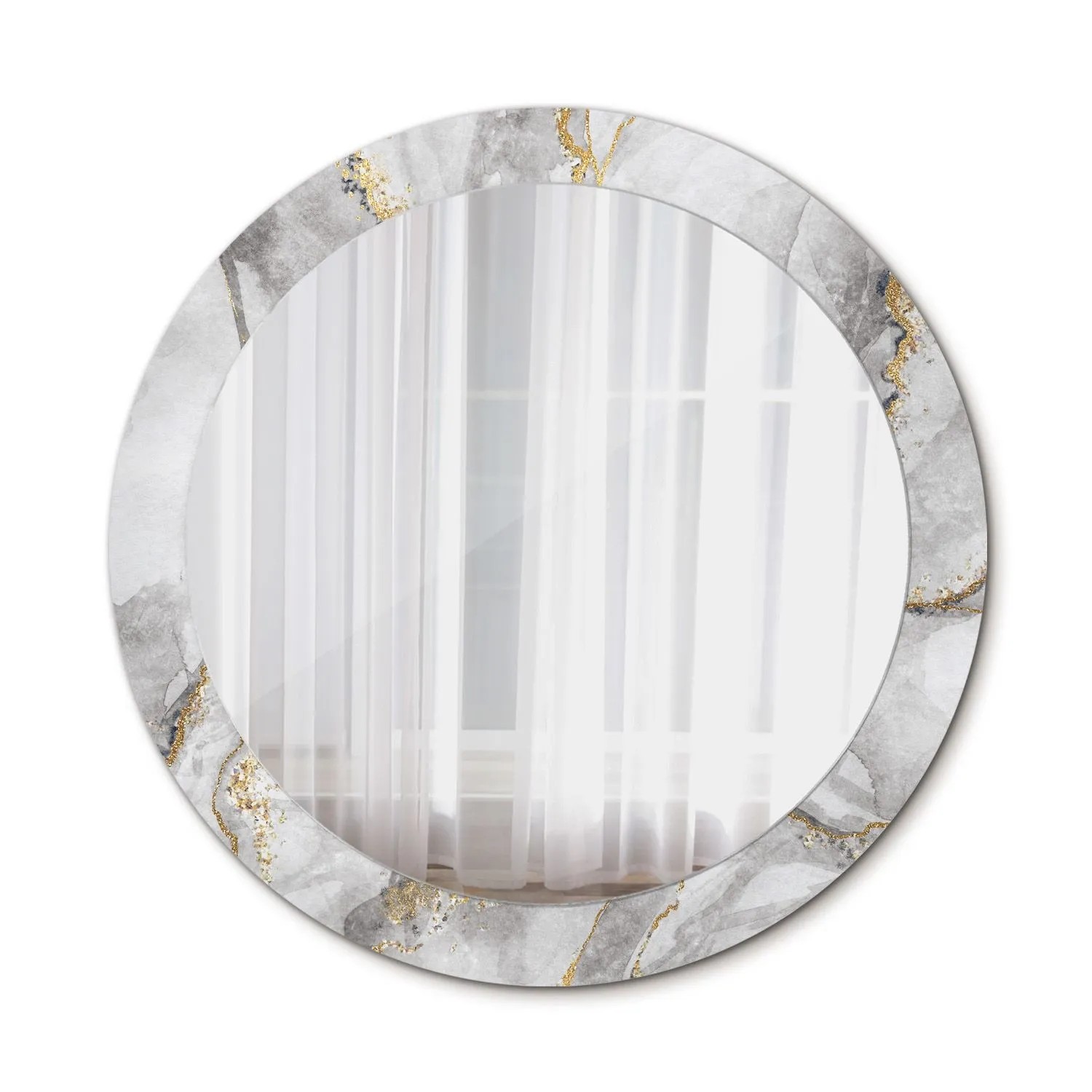 Tulup Spiegel mit Aufdruck Marmormuster 90x90 cm Runder Spiegel mit Dekorat günstig online kaufen