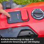 Nahaufnahme des Bedienfelds vom Einhell Freelexo 500 Mähroboter mit LED-Display und Bedienelementen.