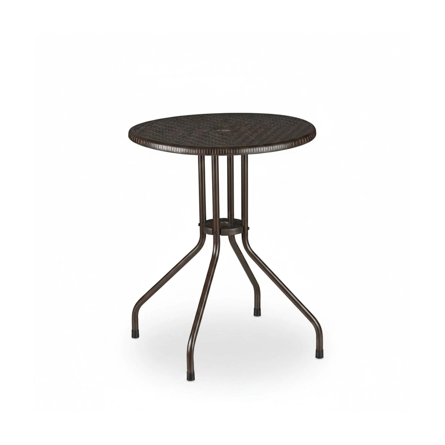 Relaxdays Gartentisch Kunststoff Stahl Braun Wetterfest 74 cm x 60 cm 4 kg