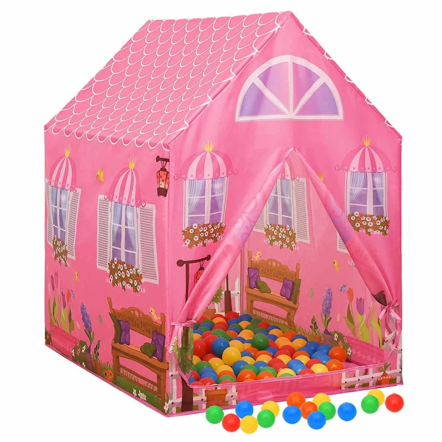 vidaXL Kinder-Spielzelt mit 250 Bällen Rosa 69x94x104 cm 3107748