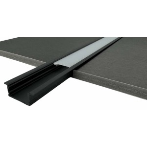 Schwarzes Colortree LED Profil aus Aluminium für 20mm Paneele zur Wand- und Deckenmontage.