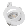 Weißer, dimmbarer LUXULA LED Einbauspot, 5W, 450lm, mit Farbwahl und schwenkbarem Kopf.
