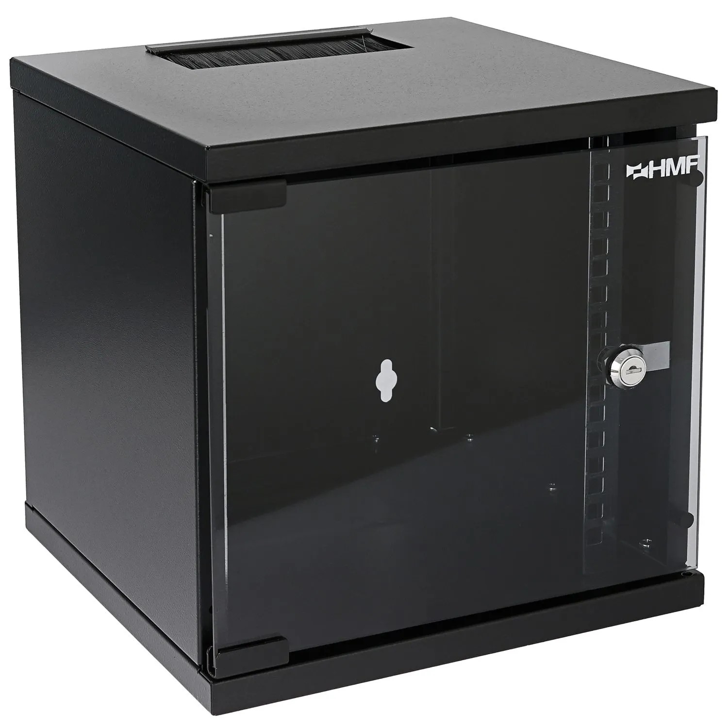 HMF 63406-02 Serverschrank Netzwerkschrank 6HE Wandgehäuse 10 Zoll Rack Schwarz