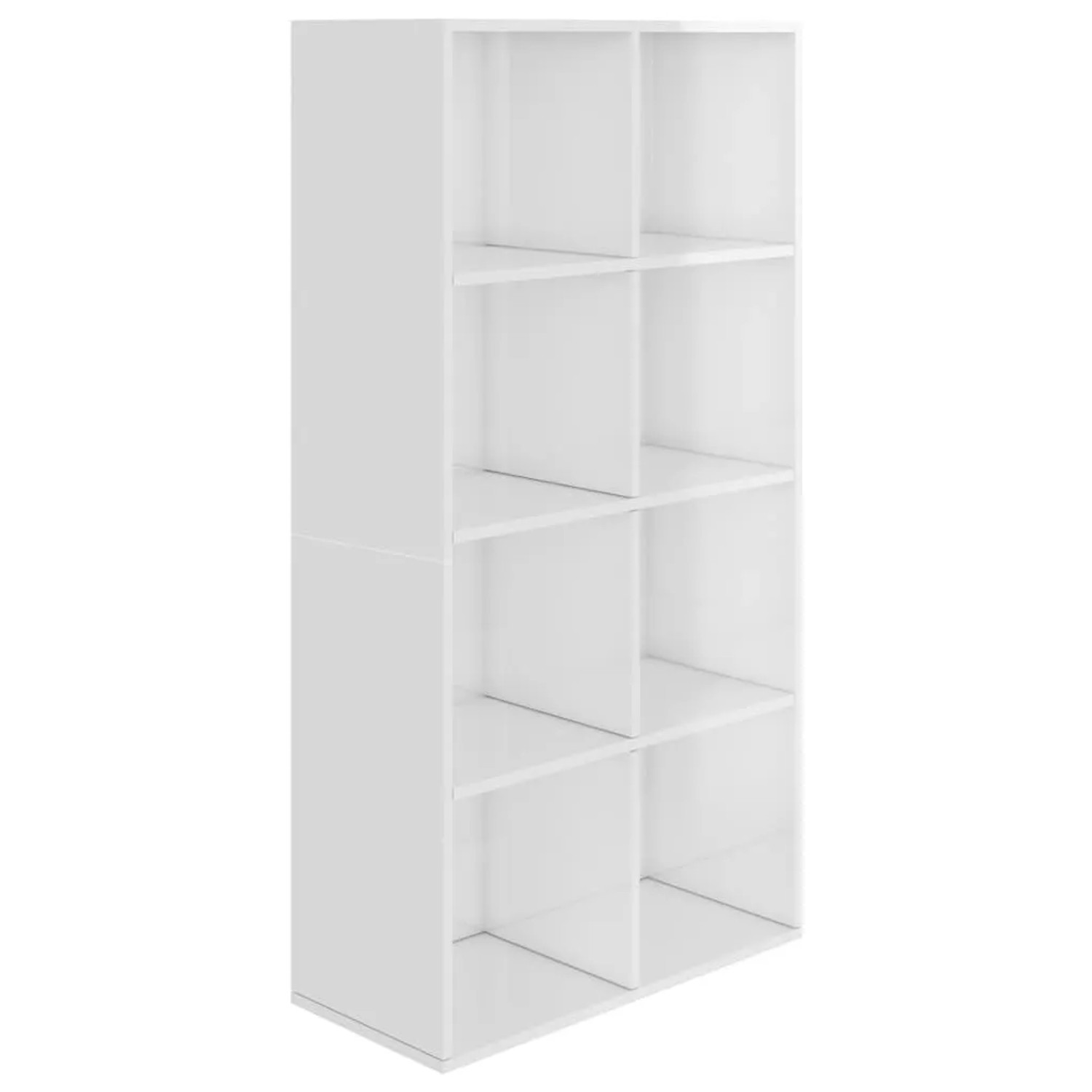 vidaXL Bücherregal/Sideboard Hochglanz-Weiß 66x30x130 cm Holzwerkstoff 8001 günstig online kaufen