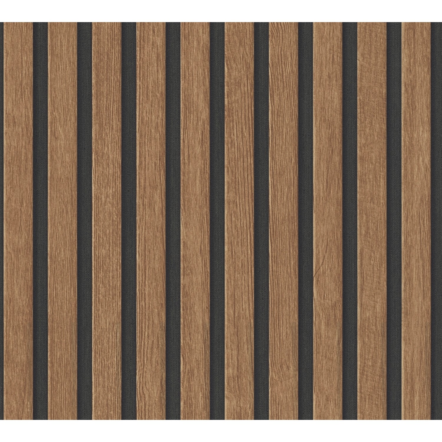A.S. Création Vliestapete mit Holzpaneelen in Braun-Schwarz für eine moderne Wandgestaltung.