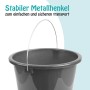 Anthrazitfarbener ProHome Eimer (5L) mit Metallbügel, geeignet für Reinigungsarbeiten.