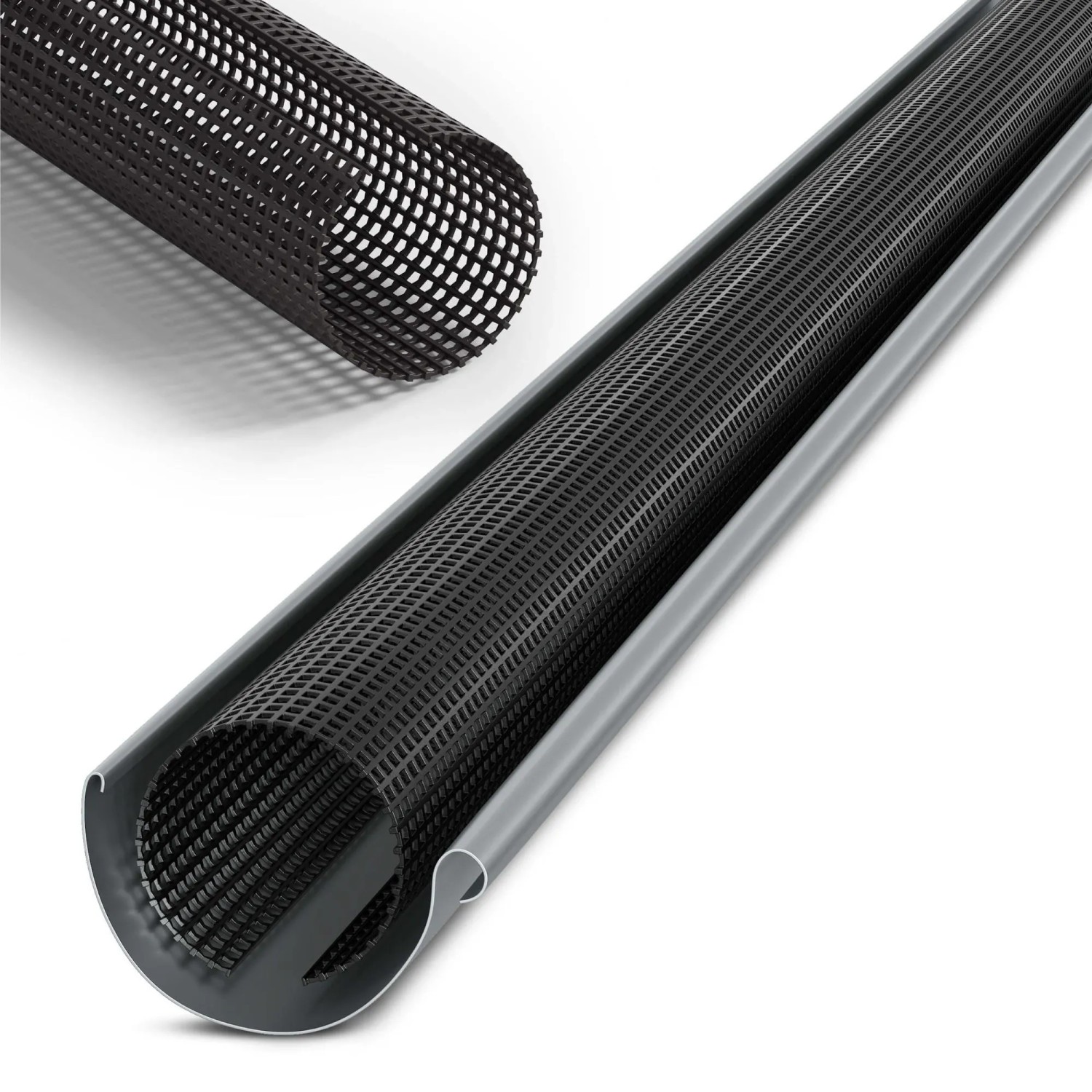 INEFA Laubschutzgitter Für Dachrinne 3 m Schwarz 100-125 mm