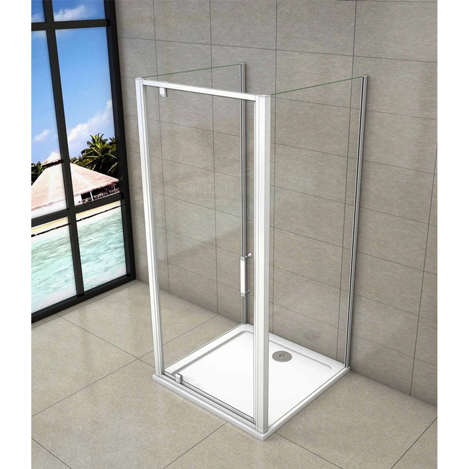 Duschparadies U-Kabine 90 x 90 x 90 cm U-Duschkabine Höhe 185cm Duschtür 5mm ESG Sicherheitsklarglas_3