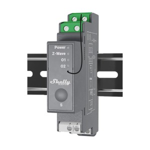 Shelly Relaismodul Wave Pro 2, 2-Kanal, 25A, grau, für Hausautomation.