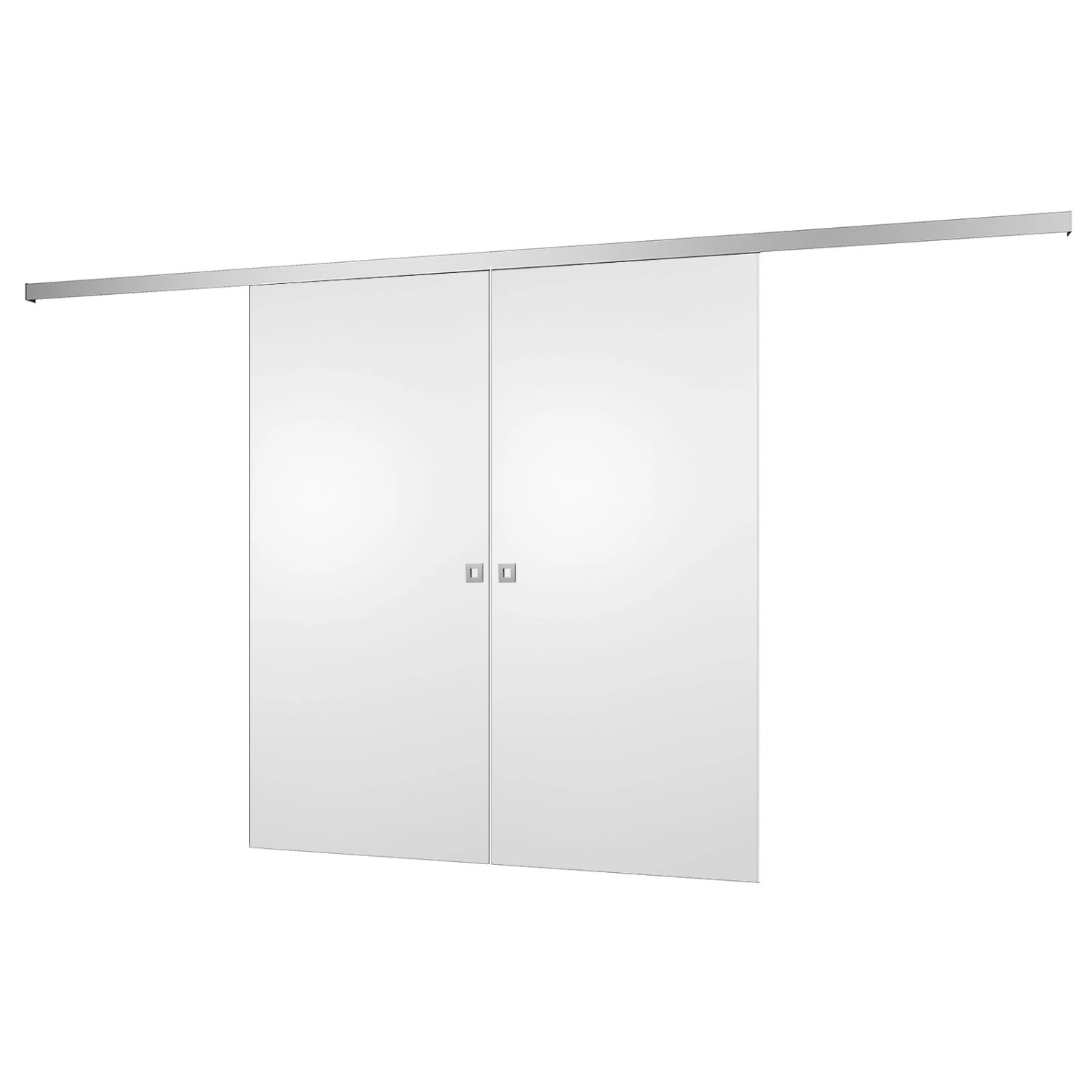 inova Holzschiebetür Weiß 1760 x 2035 mm Komplettset mit Quadratgriff günstig online kaufen