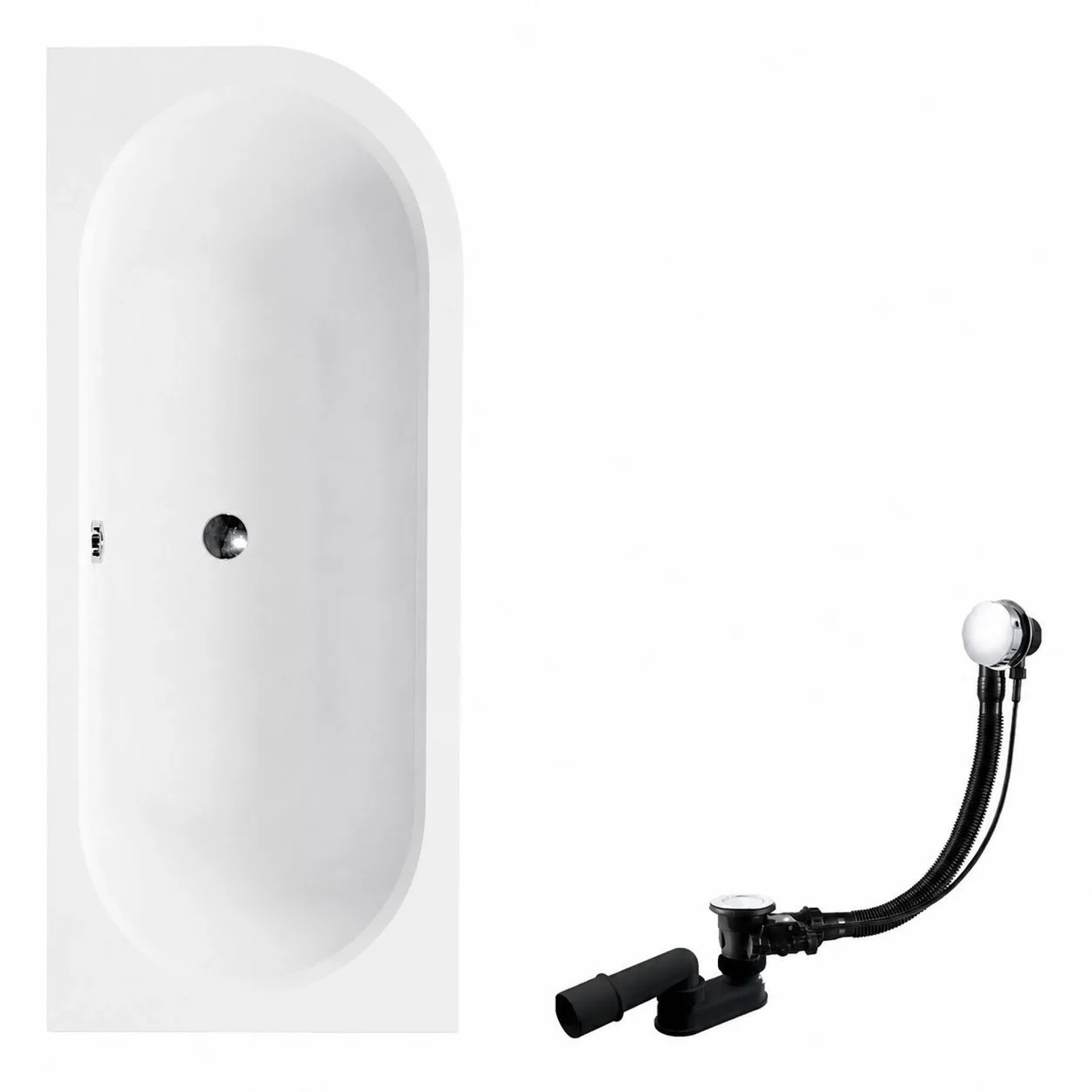 KOLMAN Badewanne Eckwanne 170 x 75 Cm Links Mit Bambus Badewannenablage Mit Kopfstütze KODI Inkl. Ablauf Und Füße