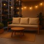 Beiges Setgarden Bankkissen-Set für 3-Sitzer Gartenbank (160x60 cm + 3x 50x56 cm) auf Balkon.