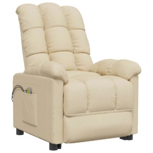 vidaXL Massagesessel Elektrisch Creme Stoff 3073767
