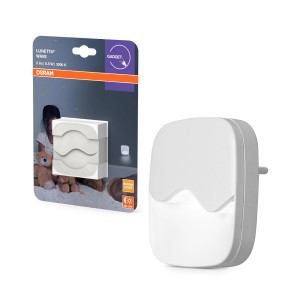 Osram LED-Nachtlicht Lunetta Wave, weißes Steckdosenlicht mit Tag-/Nacht-Sensor.
