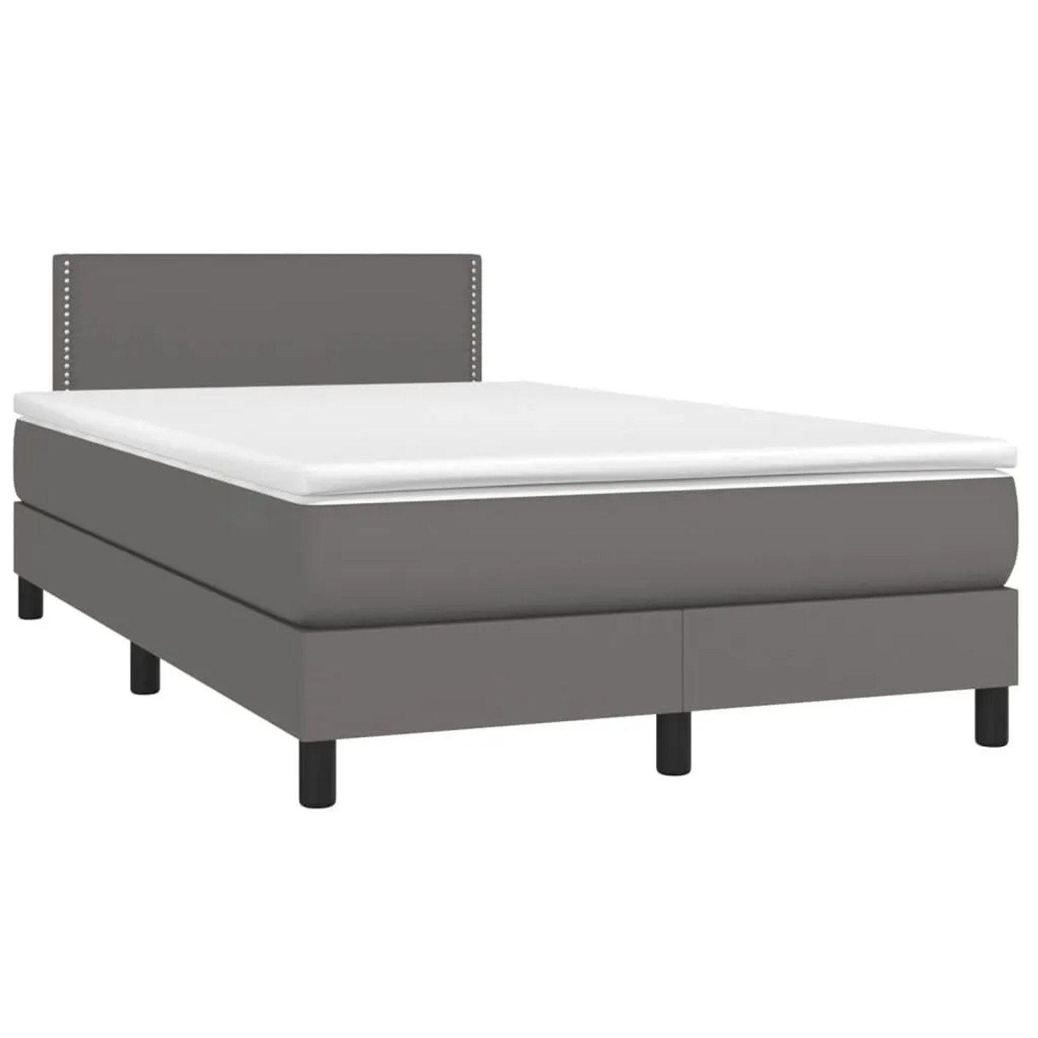 vidaXL Boxspringbett mit Matratze Grau 120x190 cm Kunstleder 3269817 günstig online kaufen