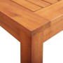 Detailansicht: Tischbein der vidaXL Garten-Essgruppe aus Akazienholz.