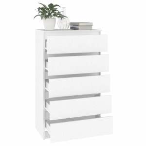 Weißer vidaXL Schubladenschrank (60x36x103 cm) aus Holzwerkstoff mit 5 Schubladen.