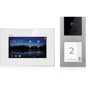 Balter EVO Video-Türsprechanlage Aufputz für Einfamilienhaus mit 1x 7 Zoll Monitor Silber-Weiß