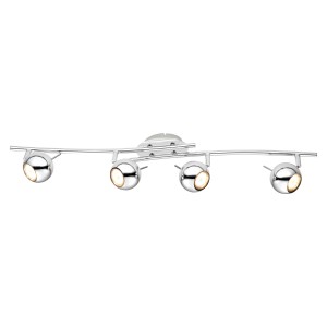 Chromfarbener LED Spot Scordia mit 4 Leuchten und GU10 Leuchtmittel.