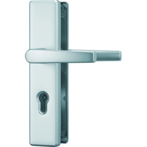 Abus Schutzbeschlag HLN414, beidseitig Drücker, Neusilber, für Haustüren.