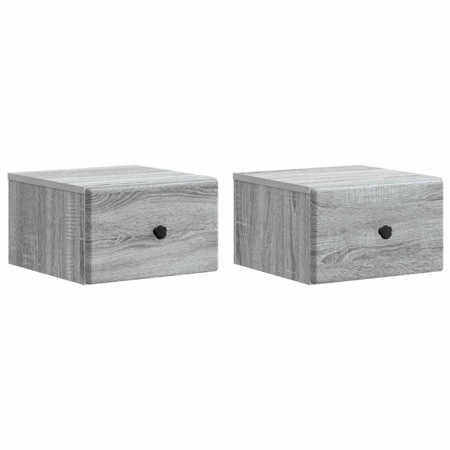 vidaXL Wandmontierter Nachttisch 2 Stk Graues Sonoma 34,5 x 33 x 20 cm 899118