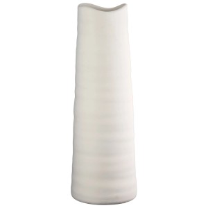 Gilde Bodenvase Morsum, creme, matt, Keramik, 56 cm hoch. Konische Form mit geriffelter Oberfläche für stilvolle Deko.
