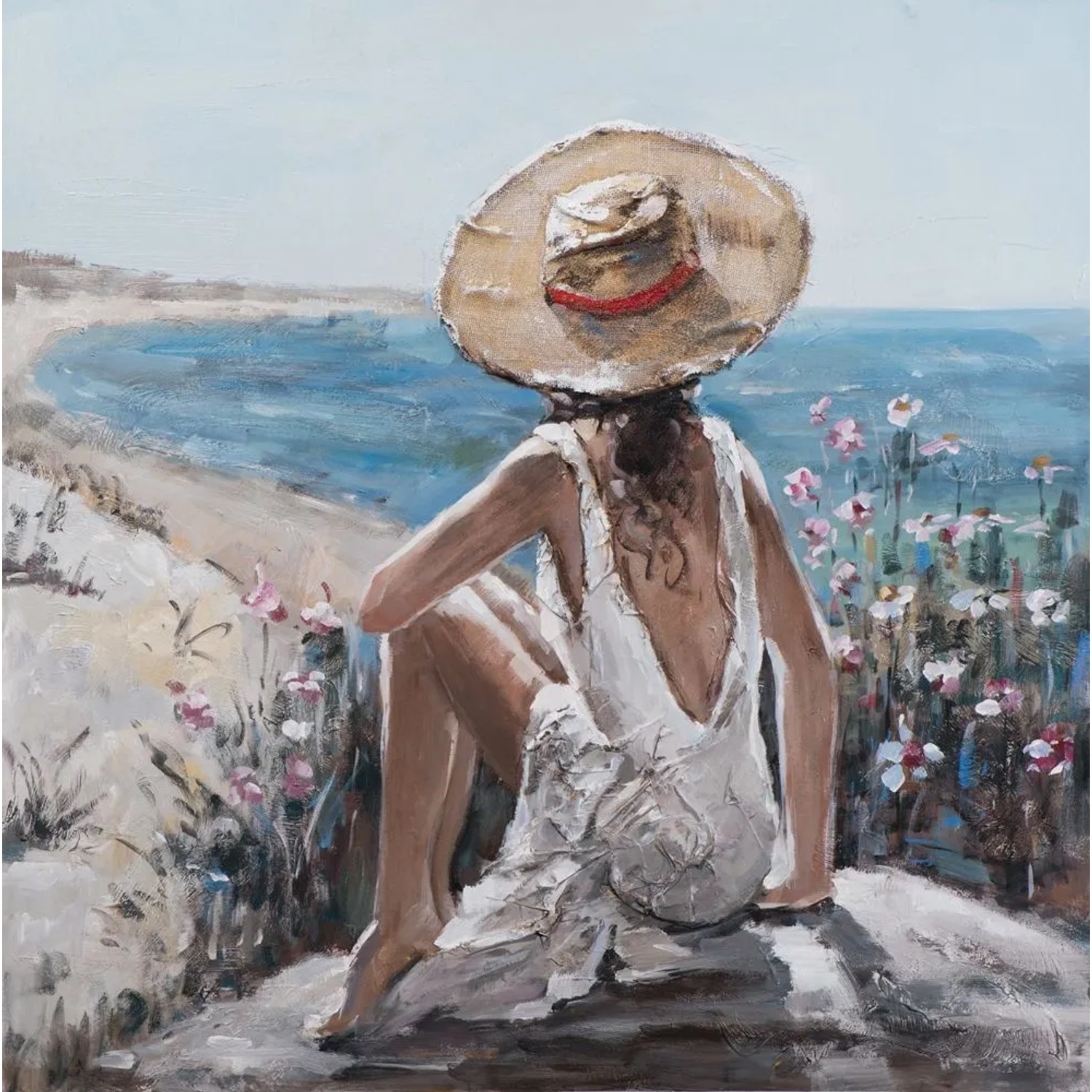 Art Universe Leinwandbild Blick aufs Meer 100 x 100 cm