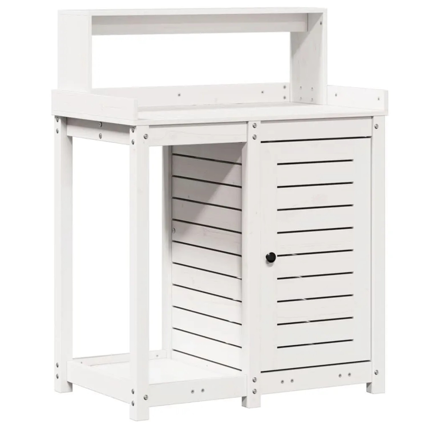 vidaXL Pflanztisch mit Ablagen Weiß 82,5x50x109,5 cm Massivholz Kiefer 832423