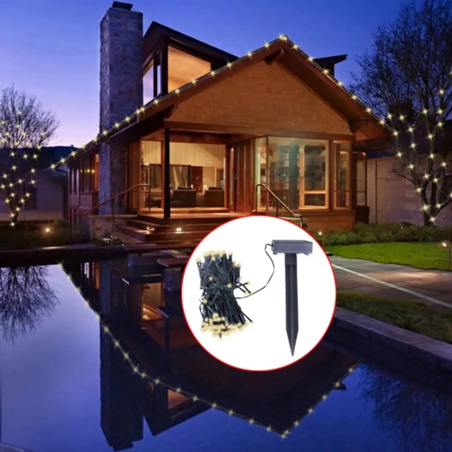 vidaXL LED-Solar-Lichterkette Warmweiß Weihnachtsdeko 40698_2