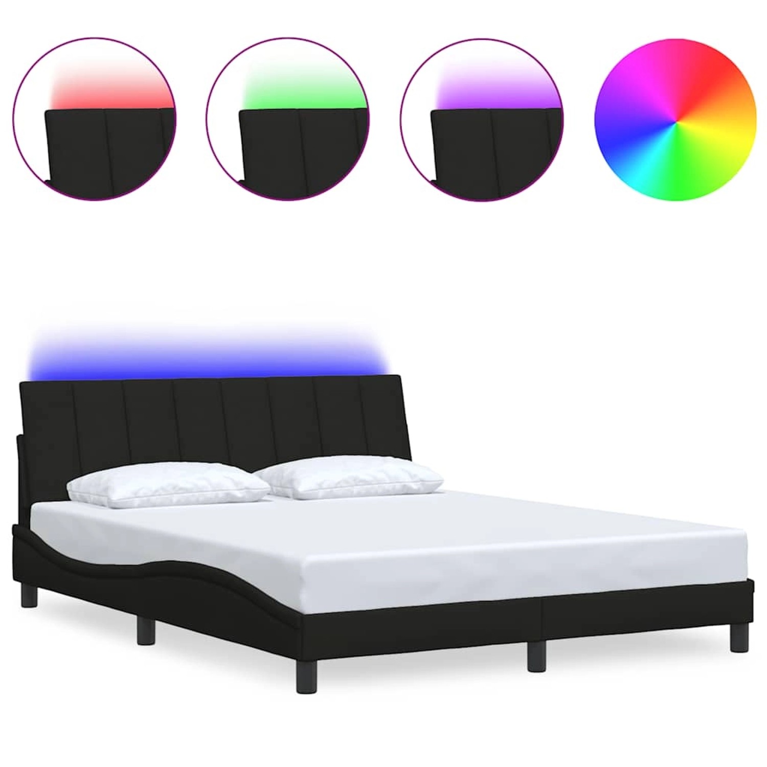 vidaXL Bettgestell ohne Matratze Hanko Schwarz 160x200 cm Stoff 3310470 günstig online kaufen