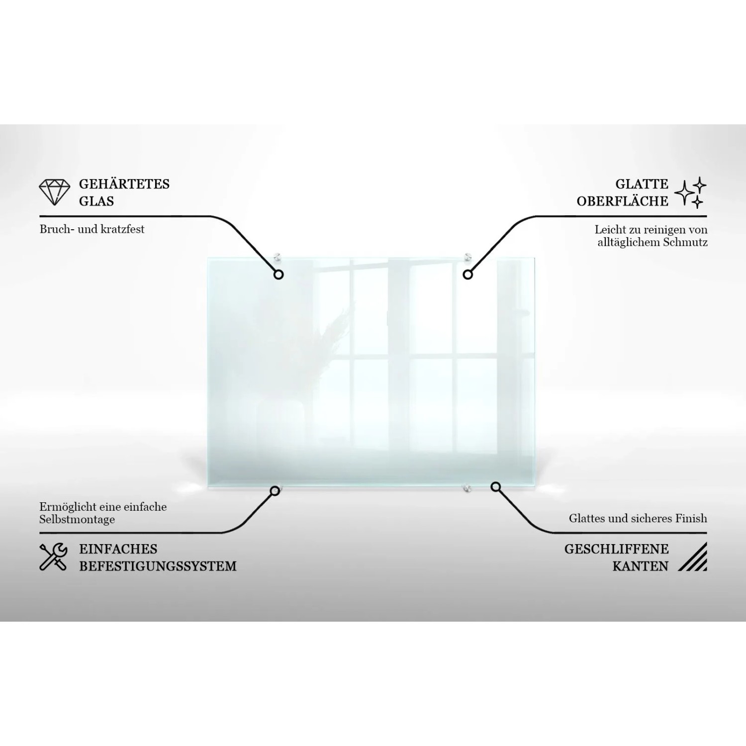 Tulup Küchenrückwand Glas Transparent Herd Rückwand Glas Transparent 100x70 cm Wandschutz für die Küche Glas Durchsichtig_3