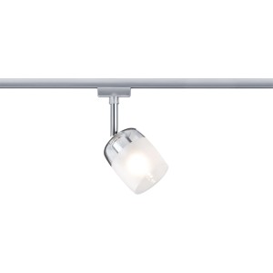 Paulmann URail Spot Blossom, Chrom matt mit klarem/satiniertem Glas für Schienensysteme.