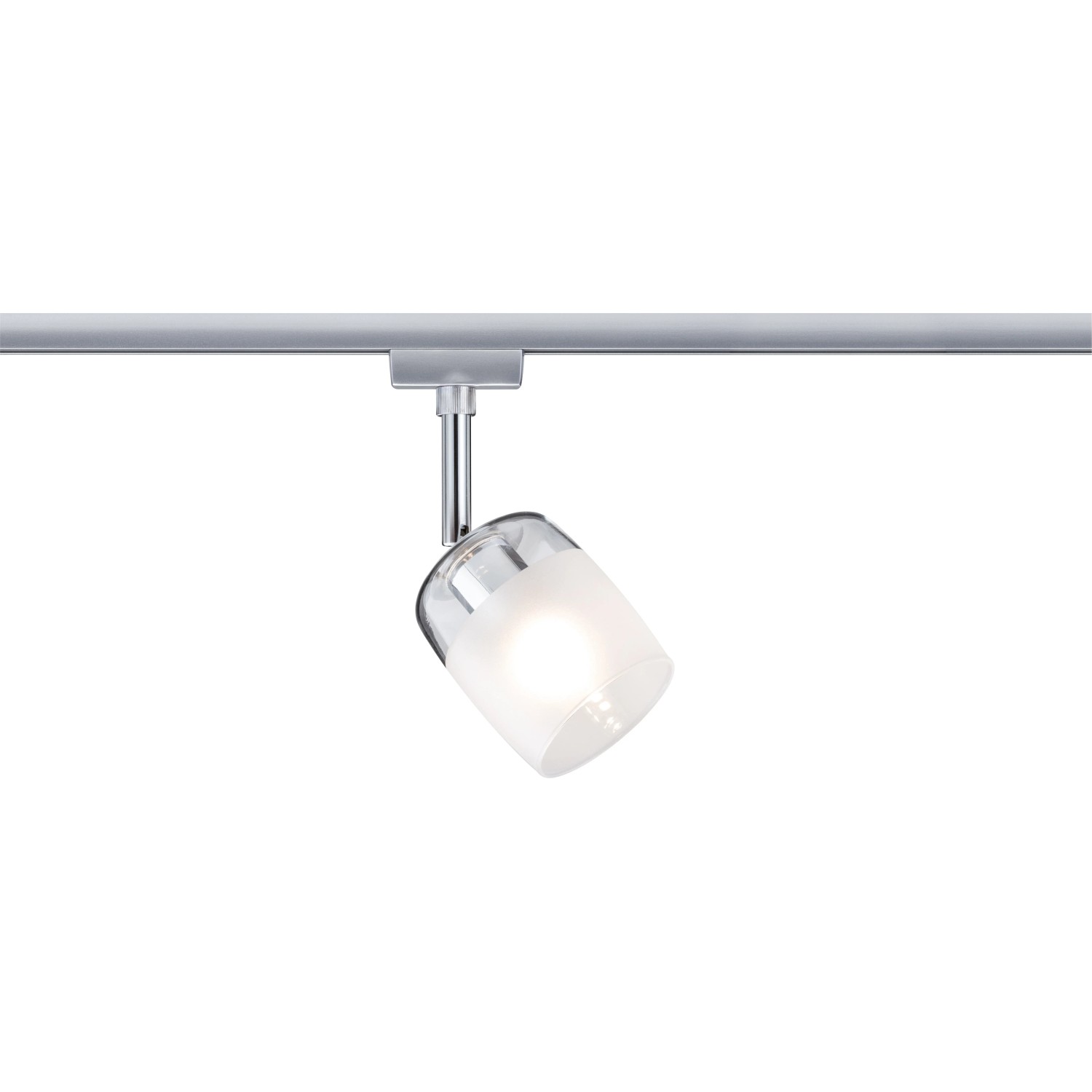 Paulmann URail Spot Blossom, Chrom matt mit klarem/satiniertem Glas für Schienensysteme.