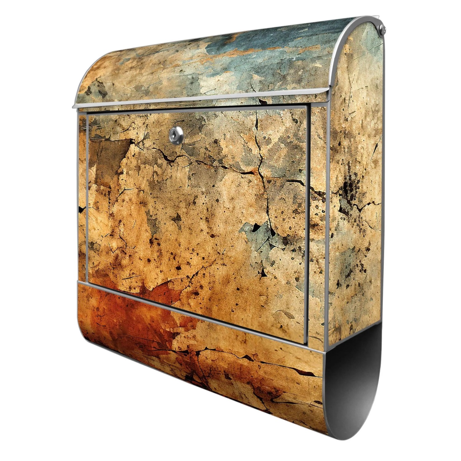 Banjado Design Briefkasten Silber Pulverbeschichtet 39x47x14cm 2 Schlüssel günstig online kaufen