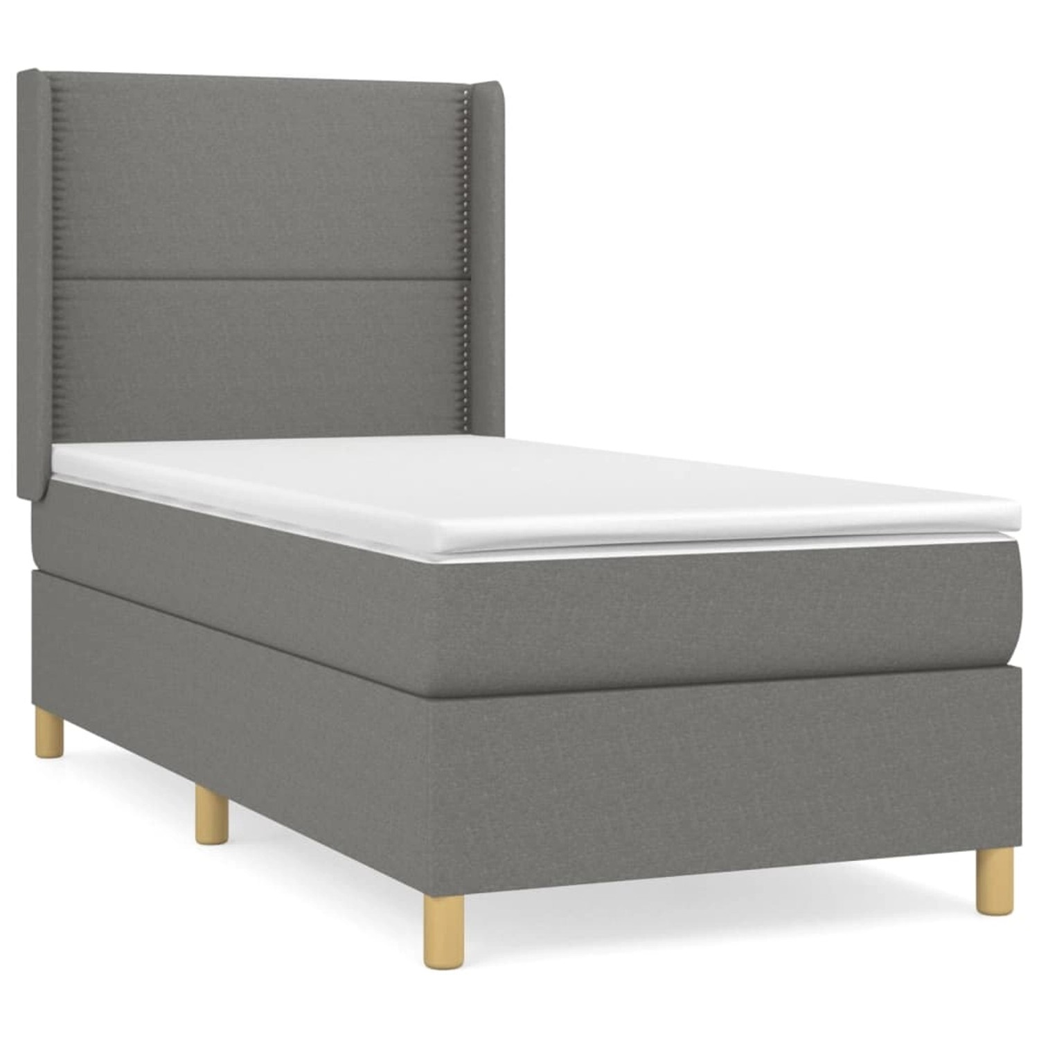 vidaXL Boxspringbett Boxspringbett mit Matratze Dunkelgrau 80x200 cm Stoff günstig online kaufen