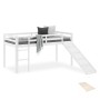 Homestyle4u Kinderbett 90x200 mit Lattenrost und Rutsche in Weiß 2254