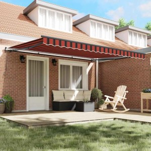 vidaXL Einziehbare Markise, orange-braun, 450x350 cm, für Terrasse und Garten.