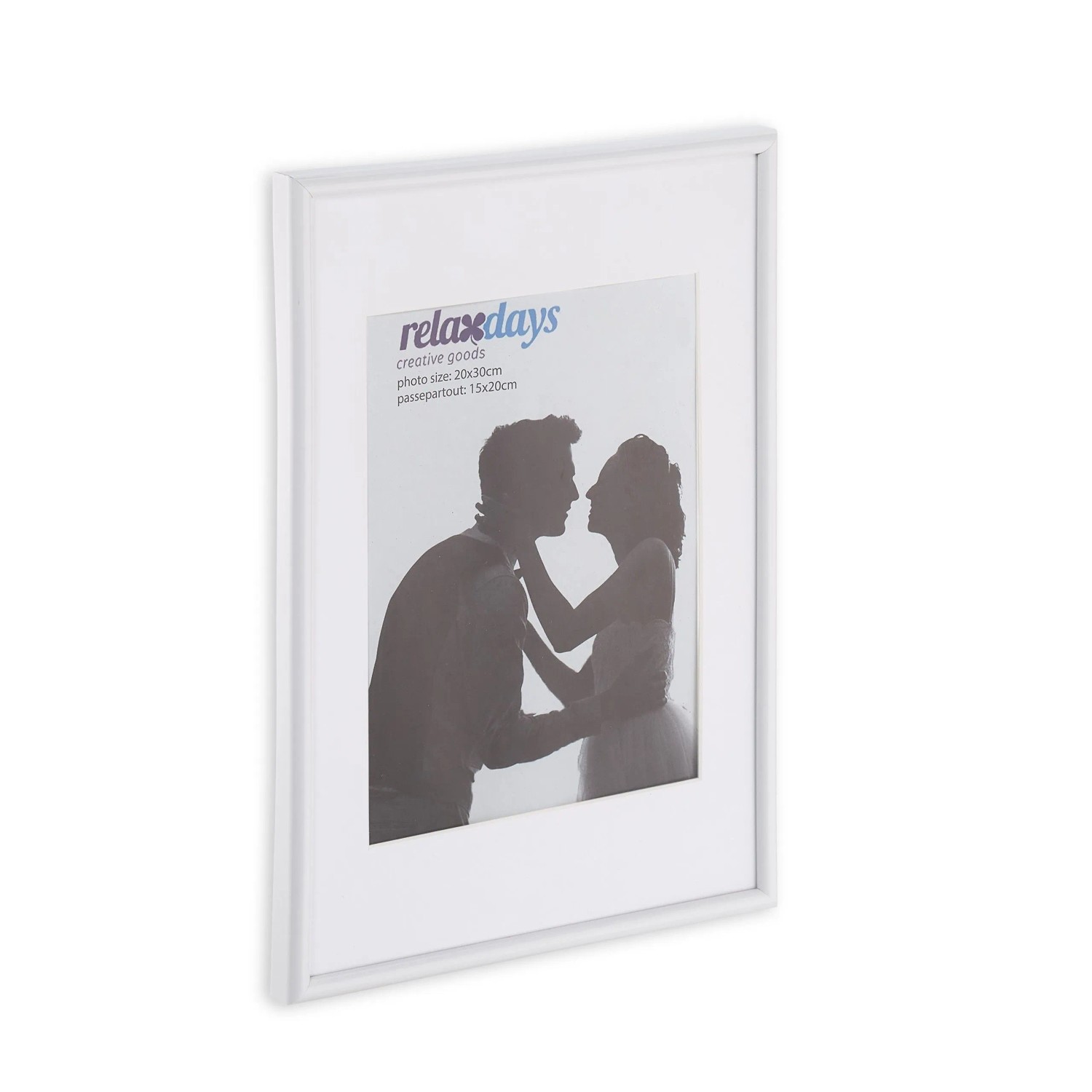 Relaxdays Bilderrahmen 2er Set Kunststoff Glas MDF Weiß Stehend zum Aufhängen 31 cm x 21 cm x 2 cm 0.38 kg