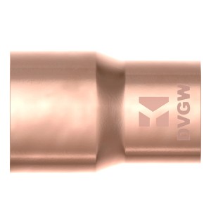 Kirchhoff Reduzier-Doppelmuffe, 15x12mm, aus Kupfer für Lötfittings.