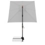 Quadratischer, hellgrauer Doppler Ampelschirm MyZone 210x210 cm mit Dreh- und Neigefunktion.