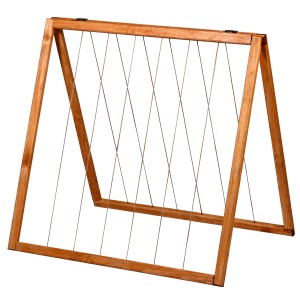 Dobar Rankhilfenaufsatz Kubus 2.0, hellbraunes Holz mit Hanfsträngen, 75 cm, für Holz-Hochbeete.