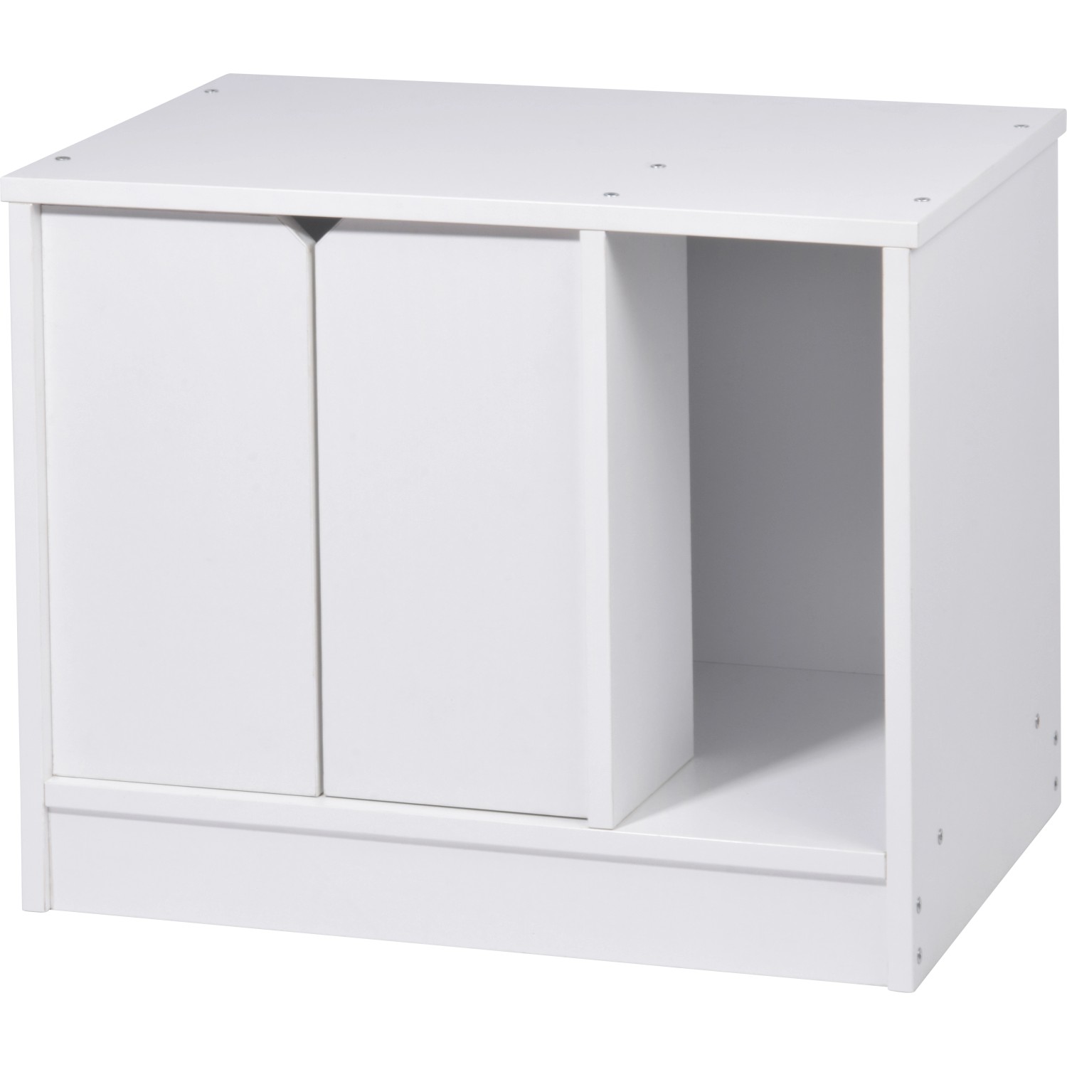 Dobar Kleiner Katzenschrank Zeta mit Trennwand 60 cm x 40 cm x 49 cm Weiß