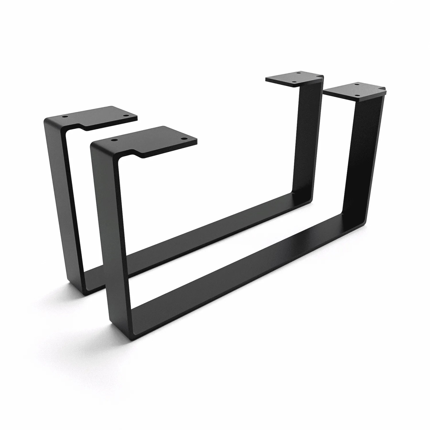 HEVVA Möbelfüße LUXEMBURG 20 cm Hoch 40 cm Tief 2er Set Schwarz