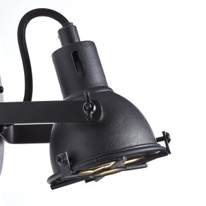 Schwarzer LED-Spot Jesper, 1-flammig, aus Metall. Wandstrahler für Innenräume.